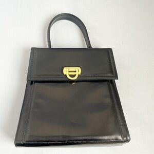 Frenchy of California Black Clutch Gold Buckle